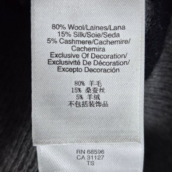 DKNY Size Medium Black Gray Vertical Striped Pullover Sweater Sequin Accents - Picture 10 of 12